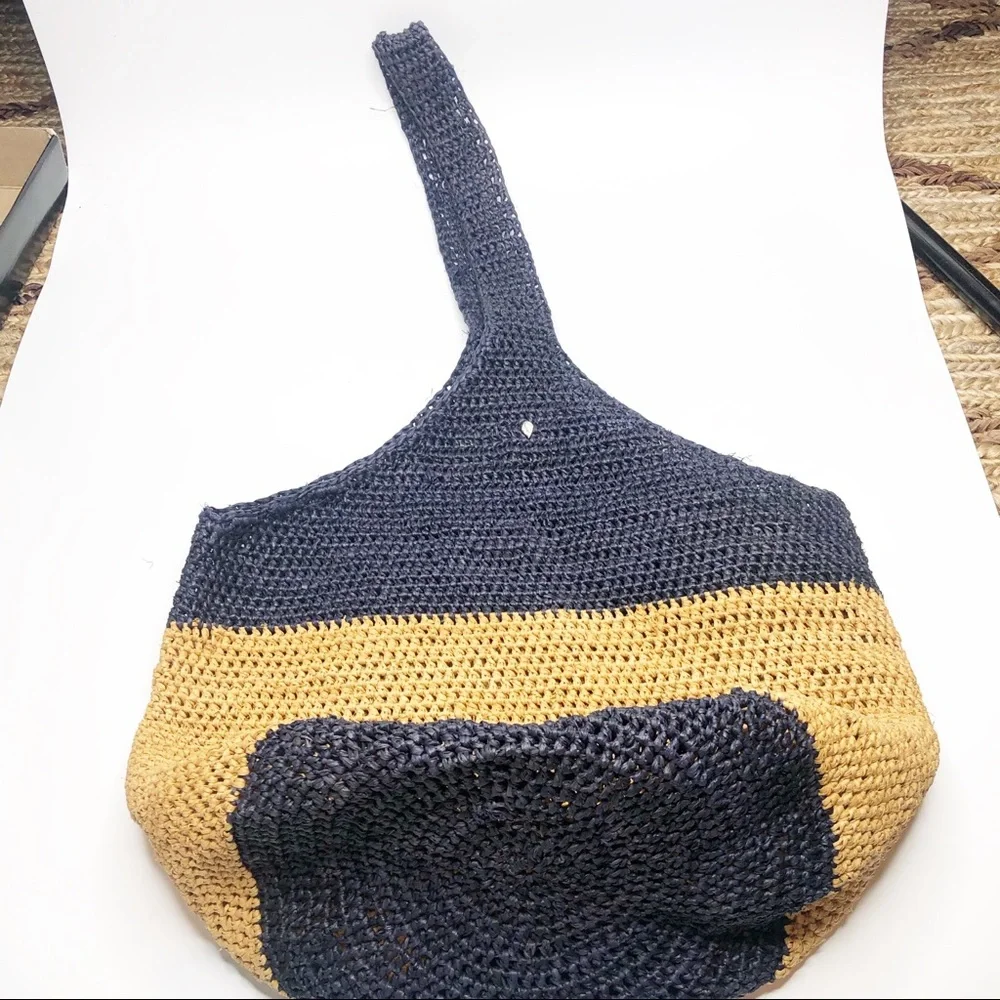 Helen Kaminski Gold and Blue Tote Bag with Handcrafted Design - Picture 4 of 6